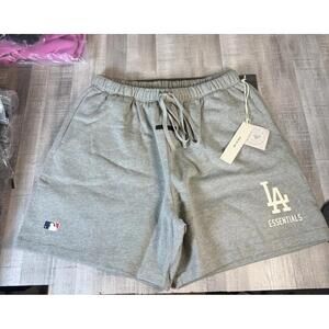 Fear Of Gods Essentials X MLB Sweat Shorts Los Angeles Dodgers LA Gray Large